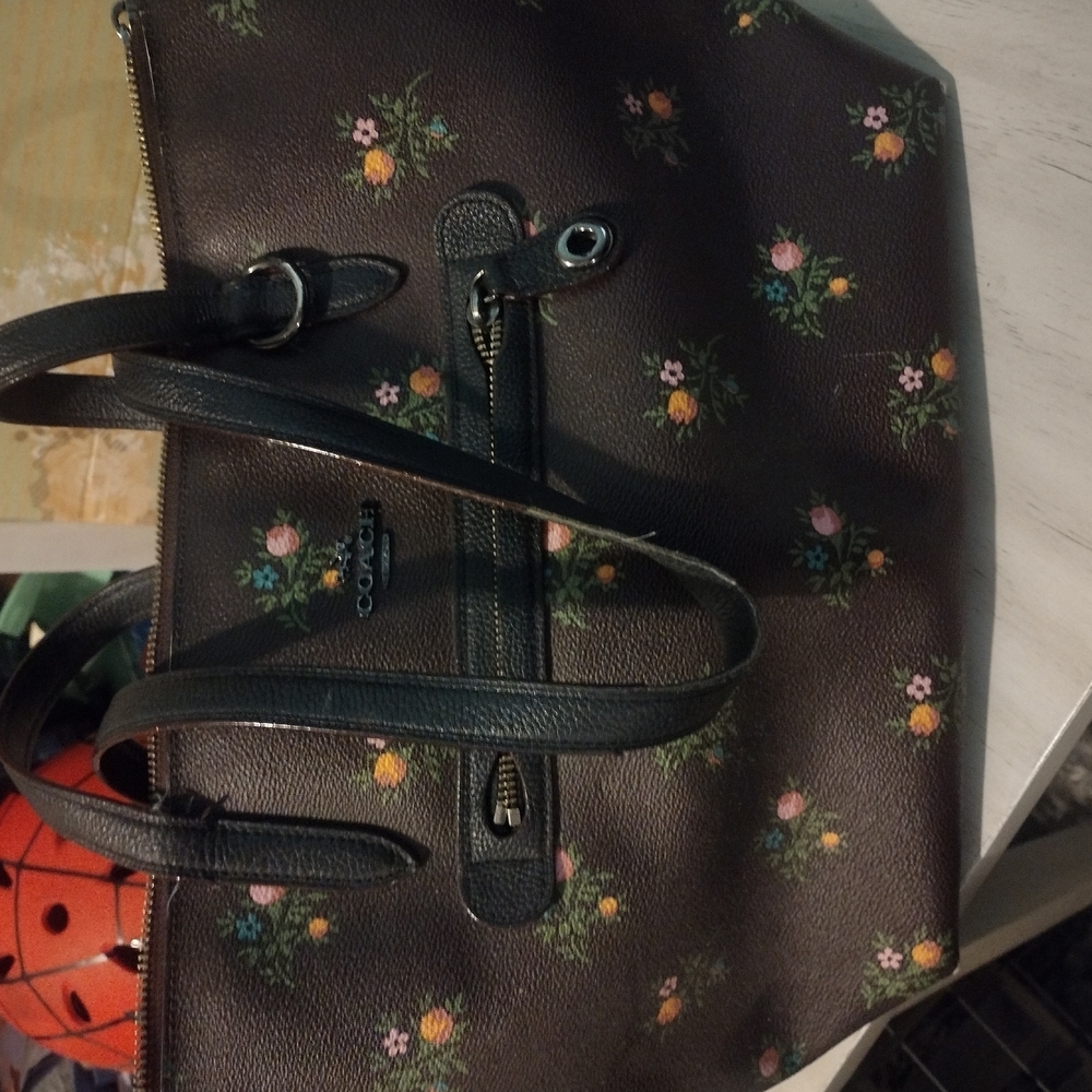Coach Brown Leather Tote with Classic Design